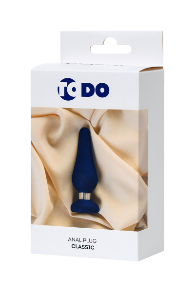 Анальная пробка ToDo by Toyfa Сlassic, Синяя, 11,0 см, Ø 3,7