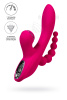 Вибростимулятор 3 в 1 JOS TRIPLING, силикон, розовый, 21 см