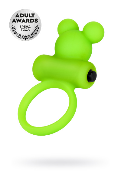 Виброкольцо на пенис  TOYFA A-Toys  CHIO, зеленое, 8,1 см, Ø 3,1 см