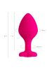 Анальная втулка TODO BY TOYFA DIAMOND HEART, силикон, розовая, 8 см, Ø 3 см
